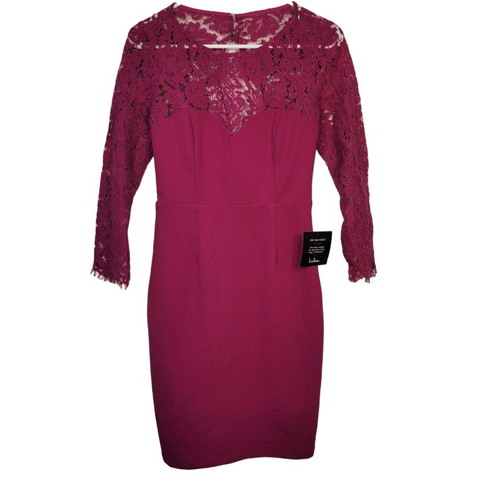 NWT Lulus Size Small Pink Dress Lace Top Cut Out Back NEW Party Evening Lined